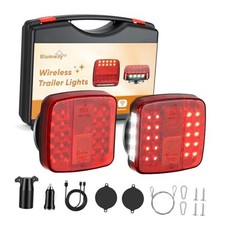 Magnetic Wireless Trailer Lights, Upgraded 2.4GHz Transmitter with 2000mAh Red