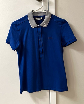 Lacoste Men s Slim Fit Blue Cotton Pique Polo Shirt Short Sleeve Size 36
