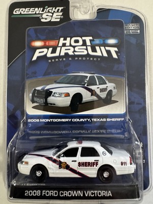 1:64 Greenlight Hot Pursuit Montgomery County Texas Sheriff 2008 Ford Crown Vic