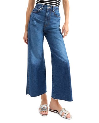 Veronica Beard Taylor High Rise Cropped Wide Leg Jeans MSRP $328