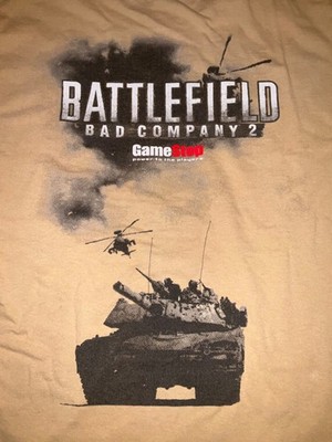 Battlefield Bad Company 2 Promo Game Stop 2-Sided 2010 L Shirt PS3 Xbox 360
