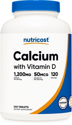 Nutricost's Calcium with Vitamin D3, 240 Tablets - Gluten Free, Non-GMO