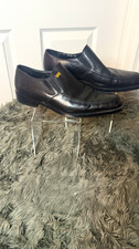 Gianni Versace Men's Black Leather Slip-On Dress Loafers Almond Toe EU 43
