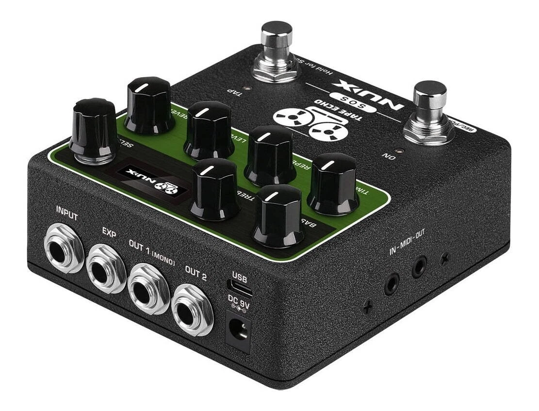 NUX NDD7 Verdugo Series Tape Echo Effects Pedal OLED Screen Stereo Output 7 Pots
