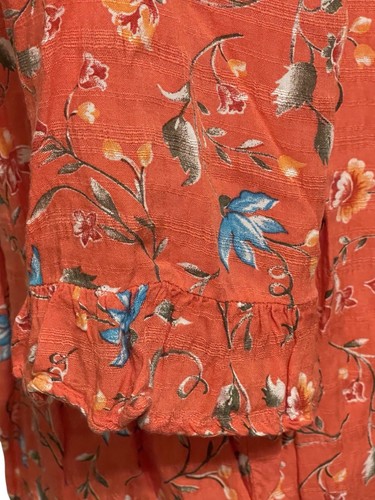 CROFT & BARROW Orange Floral Boho Peasant Top 3/4 Sleeve Women’s Size XXL - Picture 7 of 13