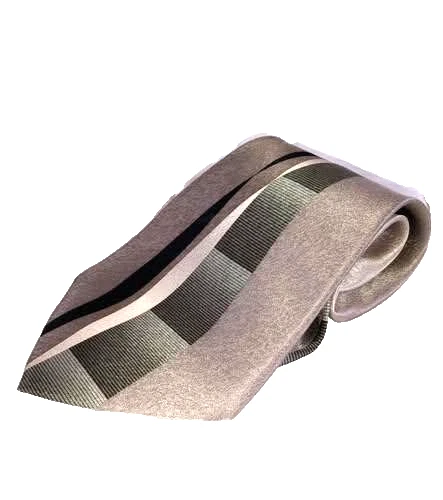 Corbata Pierre Cardin Para Hombre Gris Plata Negra Rayas 100% Seda Diseñador Prendas para el Cuello Foto 2 de 4