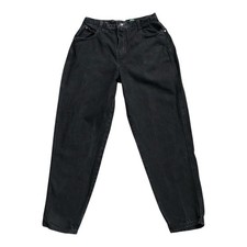 GITANO Womens Size 14 Short Fits 12 Black Vintage High Rise Tapered Mom Jeans