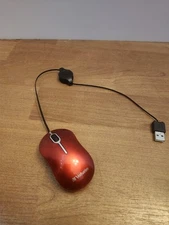 Verbatim Wired Optical USB-C Mini Mouse. Plug & Play Corded Small Mouse (Red) 