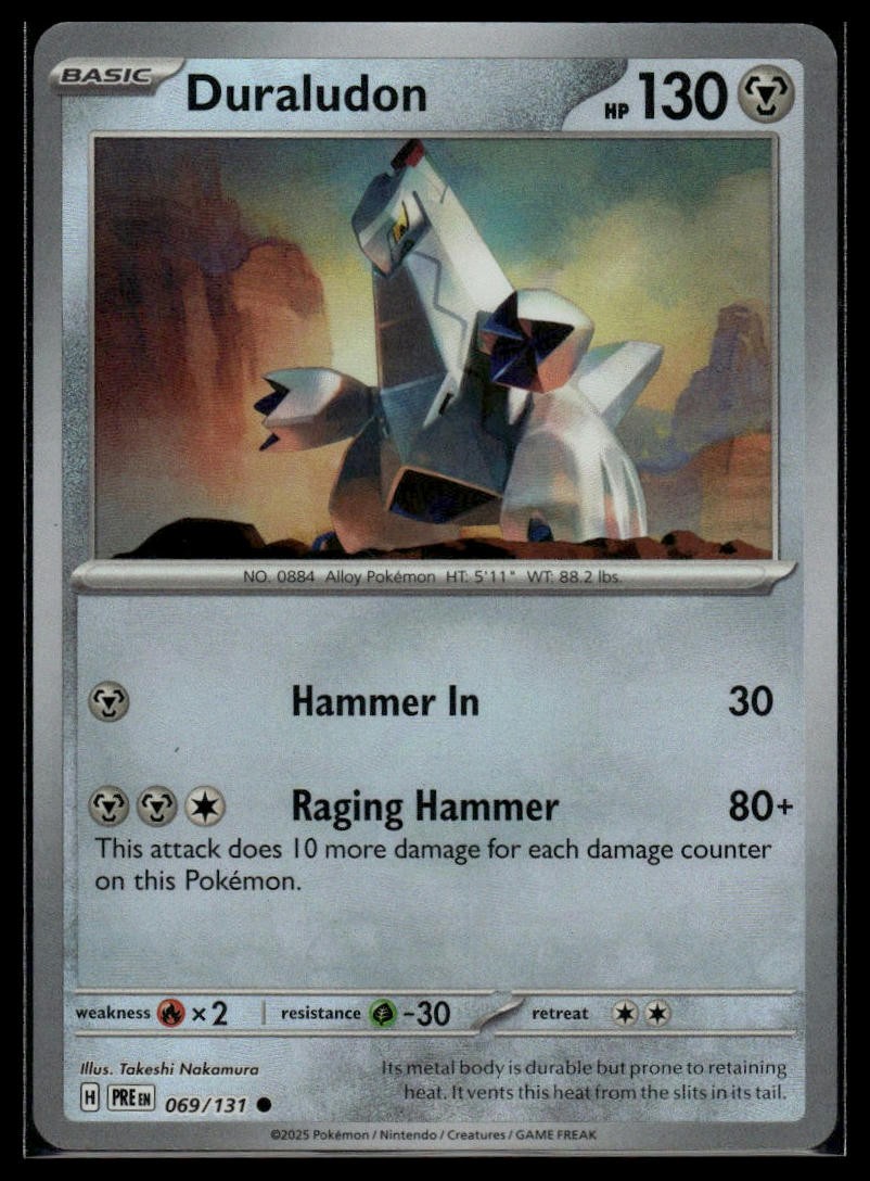 Duraludon (Master Ball Pattern) Common SV: Prismatic Evolutions 069/131 Holo NM