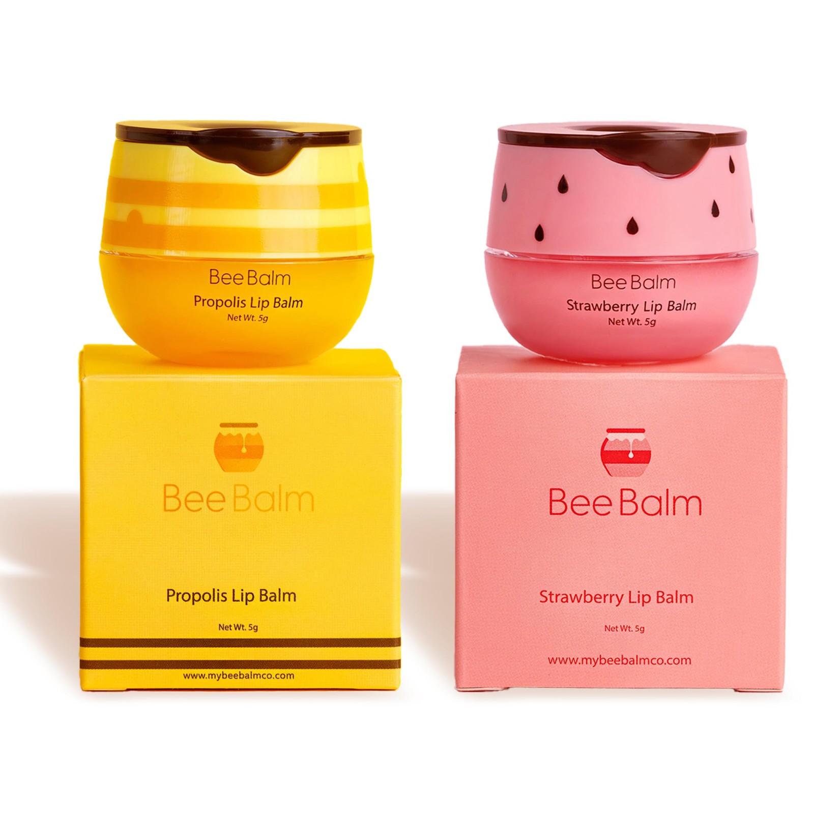 Original My Bee Balm Lip - 2 pack Hydrating Honey Pot Yellow, Pink