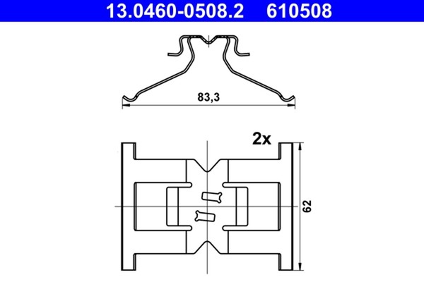 ZubehöRsatz Scheibenbremsbelag ATE 13.0460-0508.2 FüR 92A 7P5 7P6 Cayenne VW VAN-image
