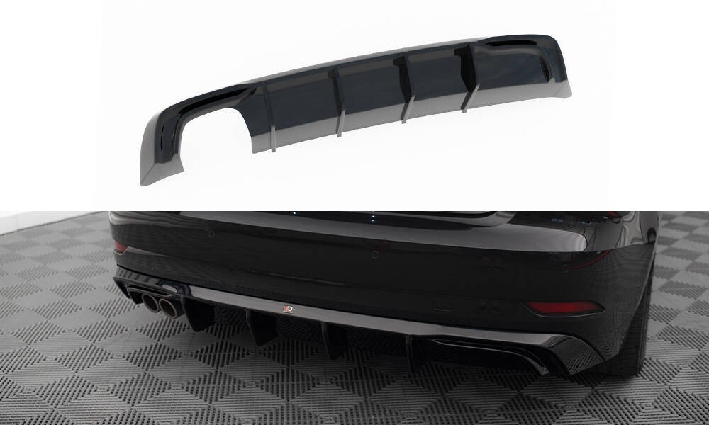 Diffuseur de pare-chocs Audi A3 8V Sportback pour double sortie Maxton