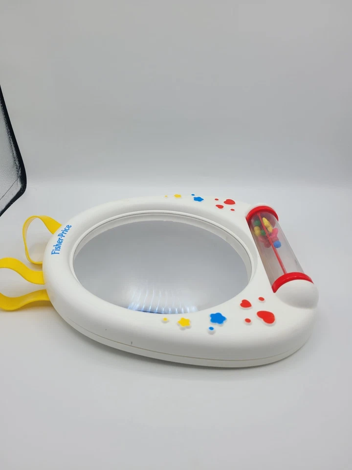 Fisher Price 1991 espejo retrovisor grande cuna bebé juguete modelo 1132 vintage blanco Foto 3 de 4