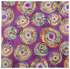 Lot of 6 Tie Dye Psychedelic Happy Face 22"x22" Bandana Bandanna