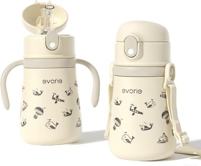 Evorie Leak Proof Vacuum Insulated Water Bottle, 316L Stainless Steel Sippy Cup
