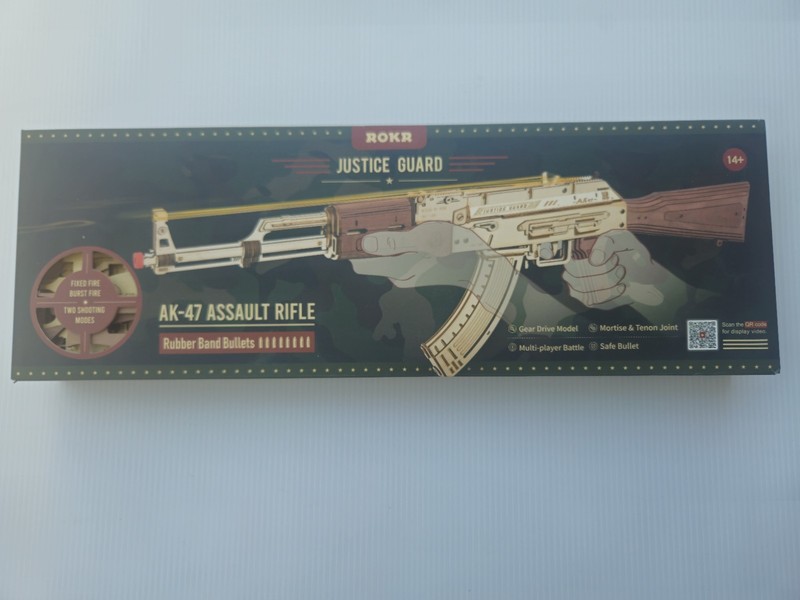 ROKR Justice Guard LQ901 AK-47 Assault Rifle 3D Wooden Puzzle Model Kit - Rubber