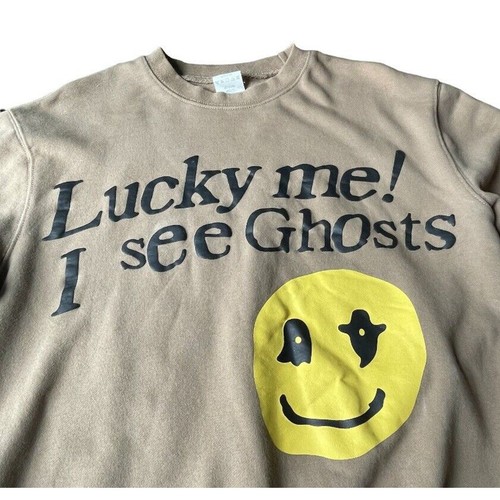 Cactus Plant Flea Market Sweater Men Large Beige Kids See Ghosts Kanye Cudi Camp - Picture 2 of 9