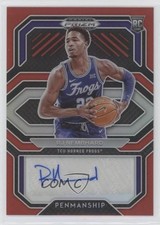 2021 Panini Prizm Draft Picks College Penmanship Red /199 RJ Nembhard Auto 0cv