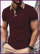 Men's Summer Casual Polo Shirt Outdoor Sports Fashion Top for Active Wear Collar
