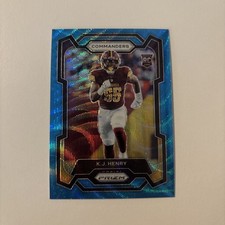 2023 Panini Prizm - Rookies K.J. Henry #400 Blue Wave Prizm /199 (RC)