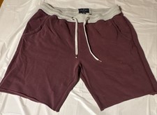 American Eagle Outfitters Men's Maroon Gray Sweat Shorts Drawstring Pockets M 30