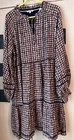V&A x FAT FACE Multi Print Long Sleeve Popover Dress size 16 L.  NWT