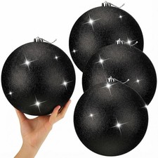 4 Pcs Extra Large Christmas Ball Ornaments Glitter 8'' 200 Mm Giant Oversiz...