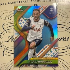 James Madison Topps Finest UEFA Neon Blue Refractor 275/275 Tottenham Used