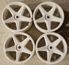 White 5 Spoke Wheel Rims On Road Car Drift Car Set Of 4 185-25 12mm Hex 52mm