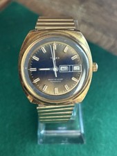 Timex Automatic Men's Watch Gold Metal Bracelet Day/Date Water Resistant Analog