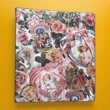 Vintage Victorian Decopage Style Photo Album 9 x 8 in Angles Hearts Ladies
