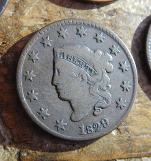 1829 Large Cent Coronet Key Variety Choice Middle Date Set Break