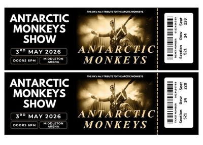 Antarctic Monkeys Tribute Personalised Souvenir Mock Experience Concert Ticket 
