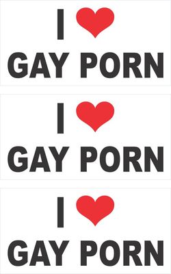 3 - I Love/Heart Gay Porn Hard Hat Biker Helmet Iphone Sticker Decal HS