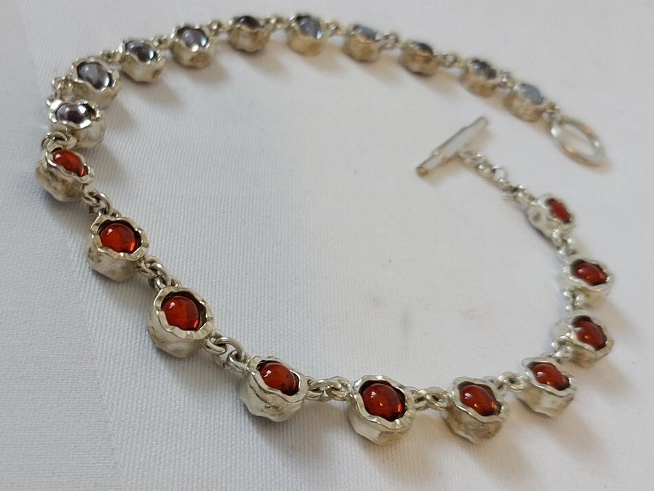 Biche de Bere Collier 2-farbige Halskette Duo Necklace Blau/rot Versilbert Neu - Bild 3 von 4