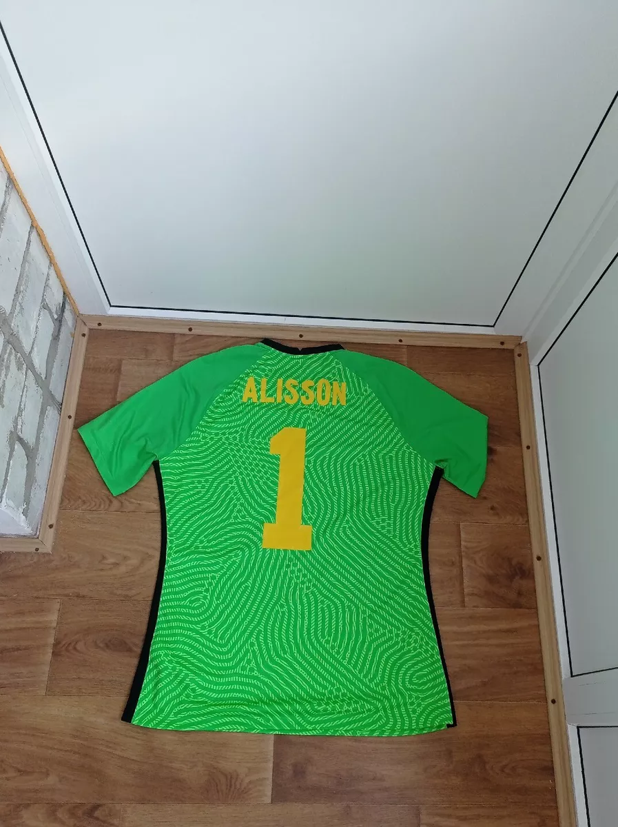 BRAZIL #1 Allison HOME SHIRT BRASIL FOOTBALL SOCCER JERSEY NIKE