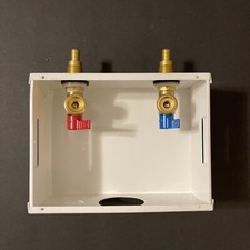 Washing Machine Water Supply Junction Box w 1/4 Turn Valves Top Drain Ready