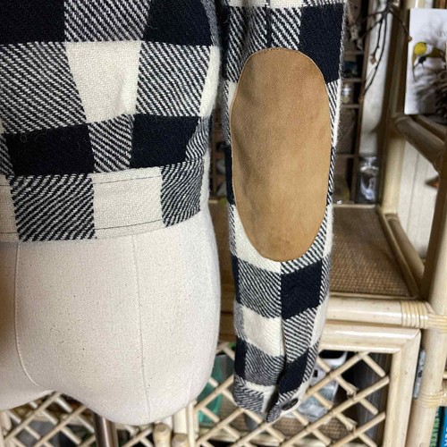 Ralph Lauren Rugby Label Black and White Buffalo Plaid Wool Crop Jacket Size 0 - Picture 8 of 12