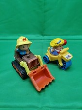 Vintage Playmates Construction Bulldozer Yellow Little People Trike F