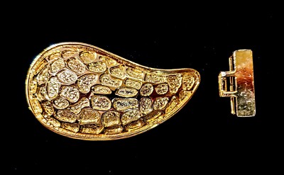 Vintage 1984 Signed Mimi di N Gold Tone Paisley Statement 2  display picture 2