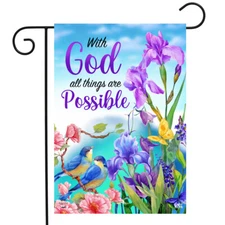 With God Religious Garden Flag Inspirational 12.5" x 18" Briarwood Lane