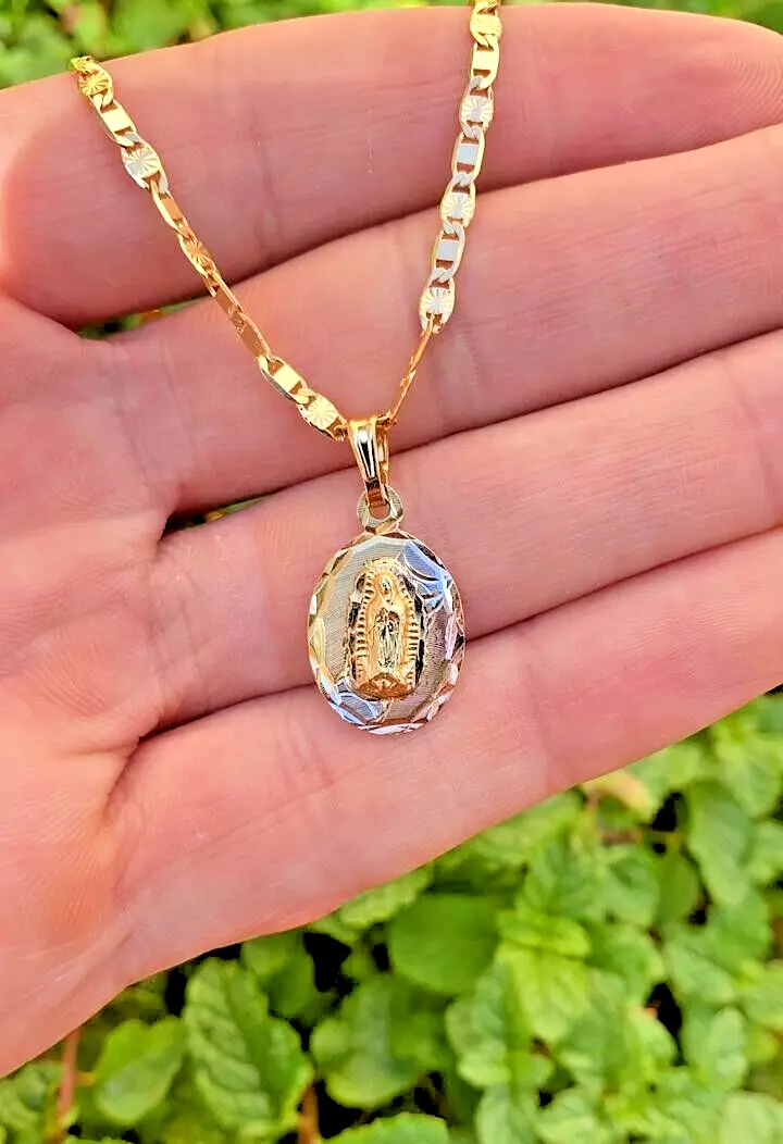Ensemble collier Vierge de Guadalupe en or royal 18 carats 20