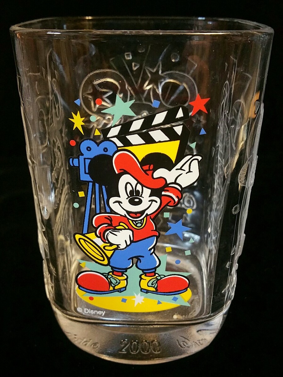 Set of 4 Walt Disney World Mickey Mouse Glass Cups 2000 Studios