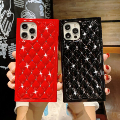 Square Case For Iphone 13 Pro Max 12 11 Xr Xs Glitter Diamond Soft Tpu Cover Ebay