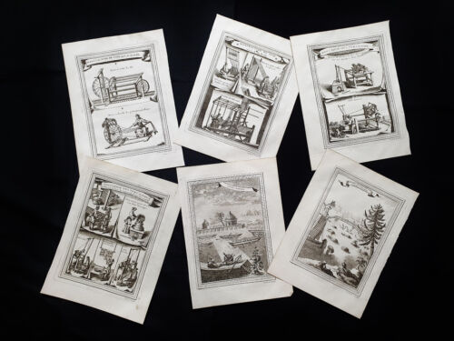 1754 BELLIN rare LOT of 6 copper eng.: Asia, Japan, Taiwan, Korea, China, Hainan