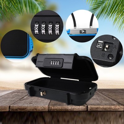 Portable Lock Box Safe Box Travel Safe Box 4 Digit Combination Security Case