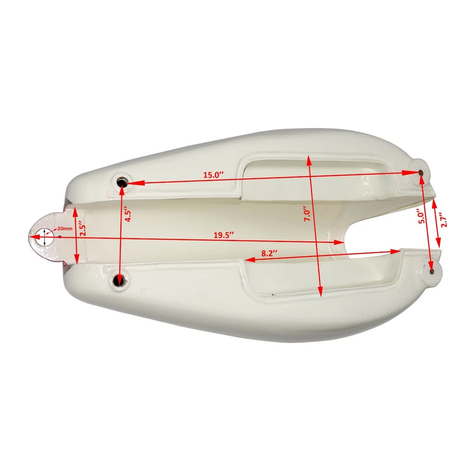 Fits For Triumph T120R TR6 650cc White Red Stripe Petrol Gas Fuel Tank - Image 3 of 4
