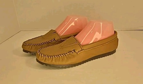 Mocasines de cuero marrón claro Minnetonka 7M - Imagen 3 de 8