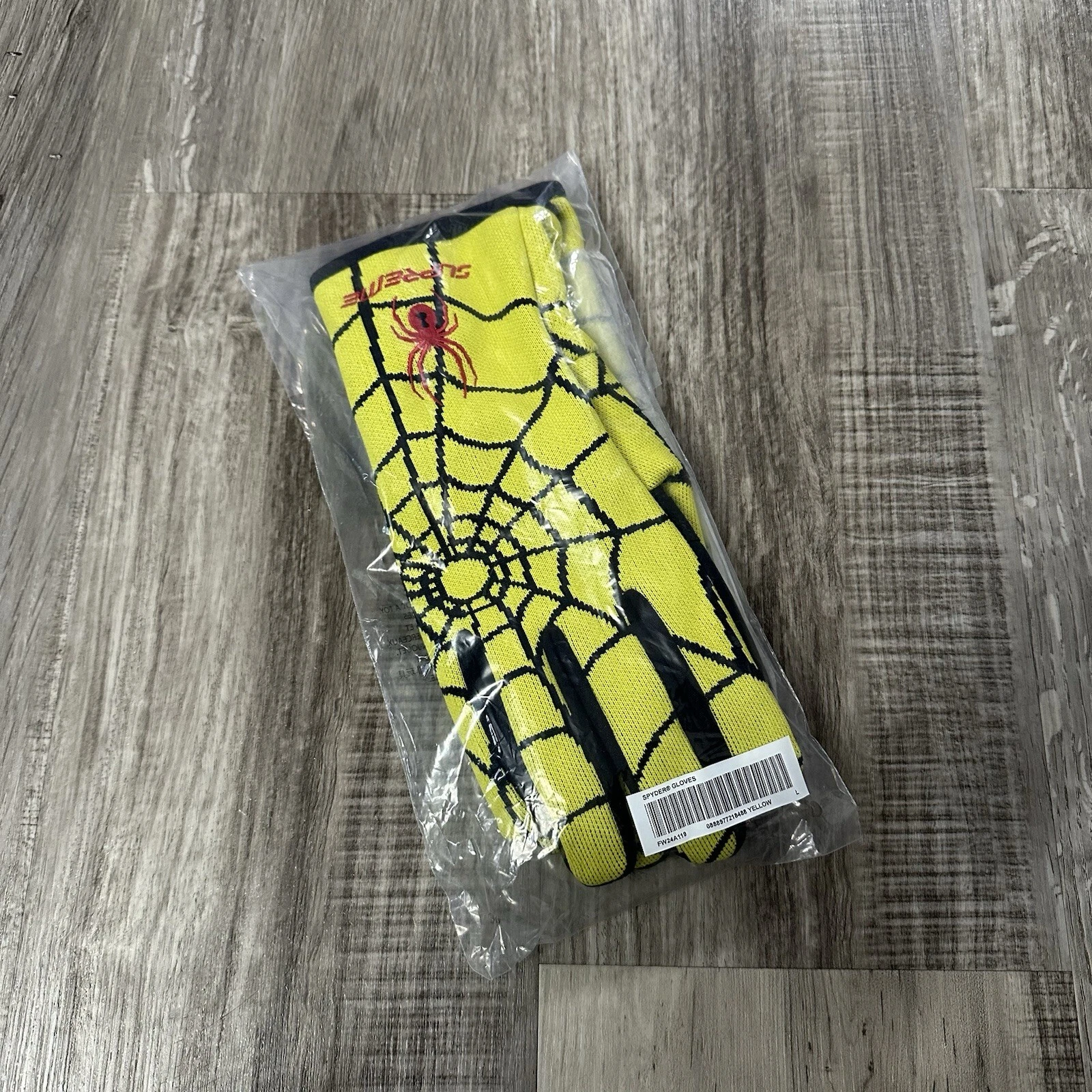 Gants toile d’araignée Supreme X Spyder FW24 jaune   Homme taille L
