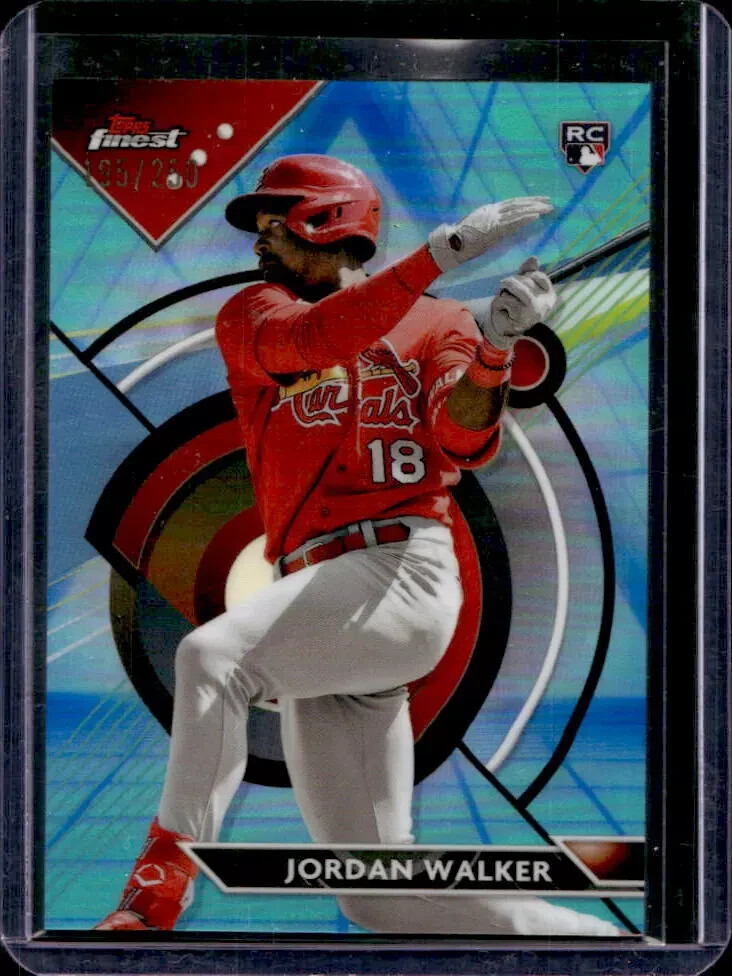 2023 Topps Finest Jordan Walker Blue/Aqua Vapor Refractor RC #195/250 #60